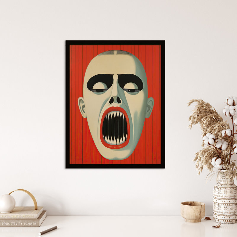 Nightmare Gothic Horror Red Monochrome - Single Picture Frame Print