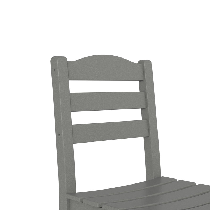 Ensemble de 2 chaises de salle à manger sans accoudoirs pour l'extérieur: bois synthétique PEHD et résistant aux intempéries