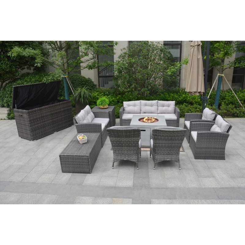 Algird 9 - Person Patio Conversation Set with Cushions
