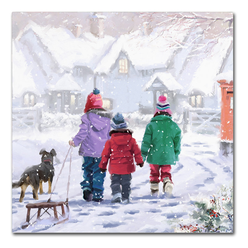 « children walk home », reproduction sur toile tendue, H 35 po x l 35 po x P 2 po