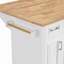 Grand îlot de cuisine de 54 pouces avec abattant en bois d'hévéa, chariot de cuisine à roulettes à texture gaufrée sur 4 roues avec 4 portes et 3 tiroirs, îlot de cuisine avec rangement pour la cuisine, la salle à manger, blanc-290040647