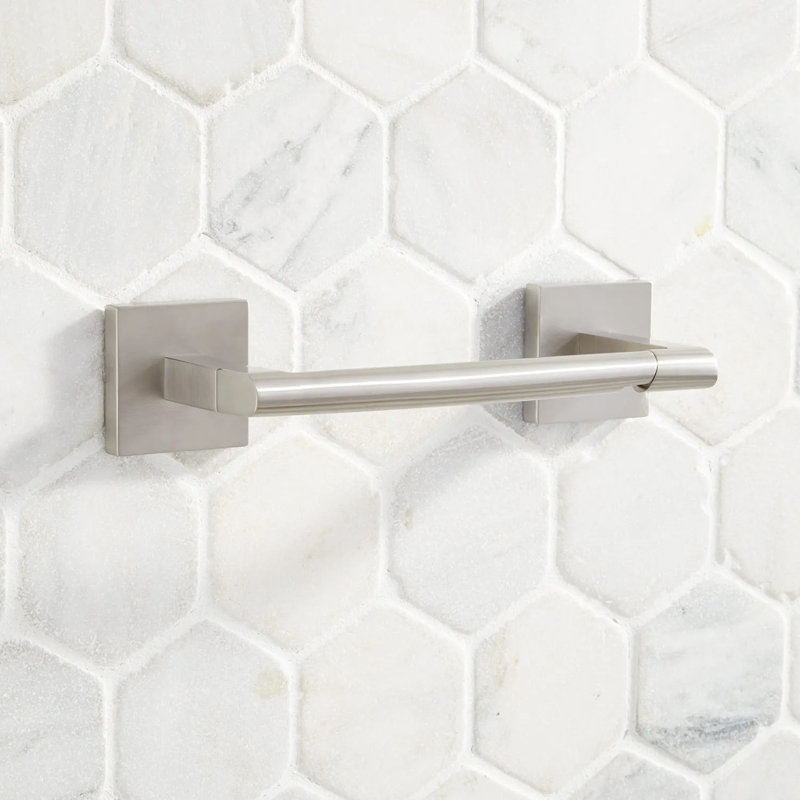 Hibiscus Wall Mounted Toilet Paper Holder, Nickel brossé