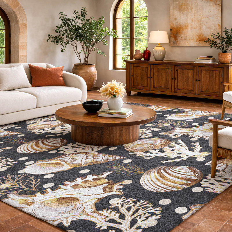Tapis à poil long de qualité supérieure lavable à la machine Dream ADS185, Minuit minuit, 8 pi x 10 pi