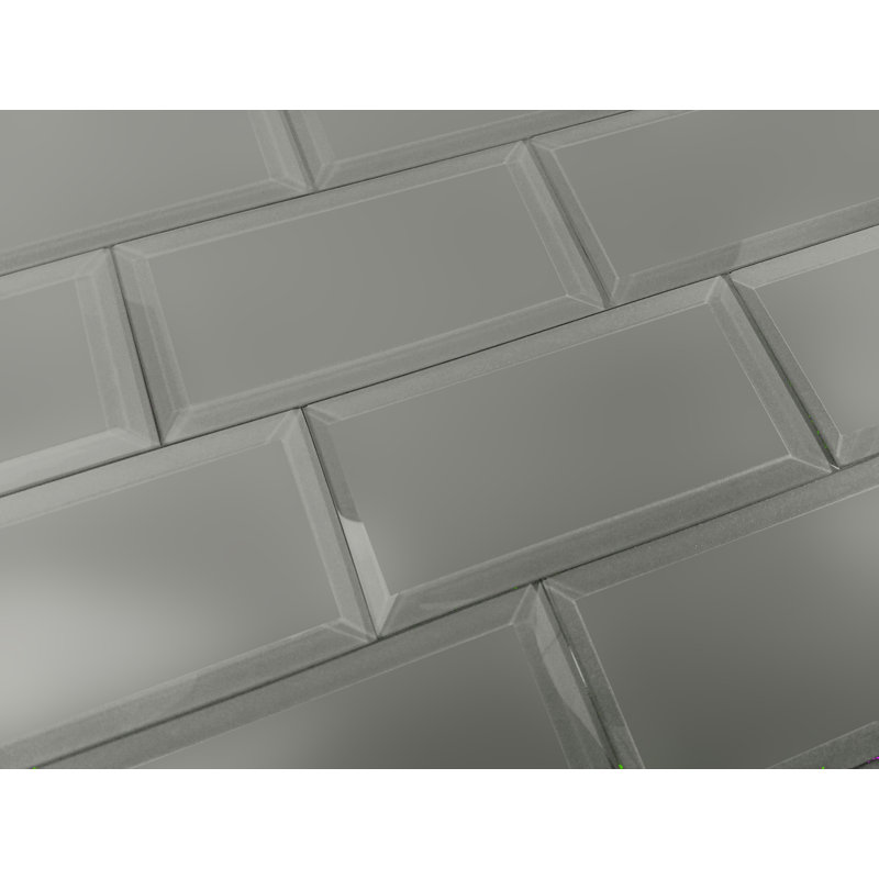 SAMPLE - Frosted Elegance Matte Beveled Glass Subway Tile