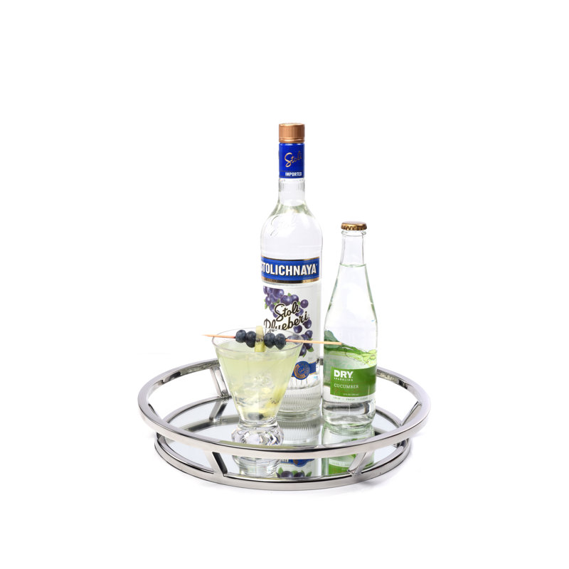 Plateau de service en miroir Coward, H 2 po x l 13,7 po x P 13,7 po
