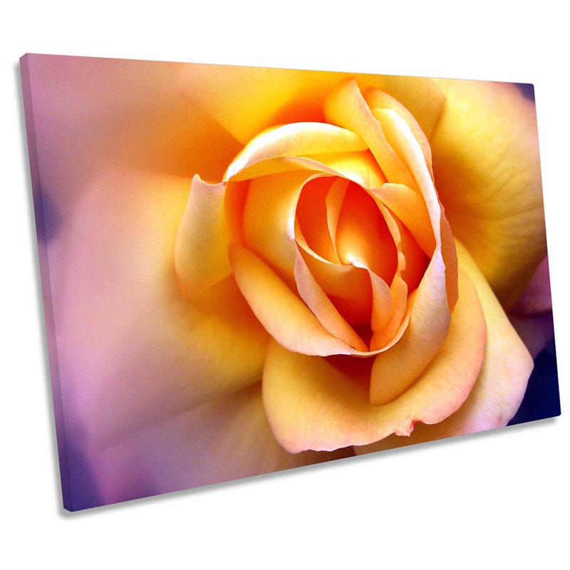 Yellow Rose Floral Flower - Wrapped Canvas Print, 30.5cm H x 45.7cm W x 2cm D