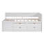 Lit de jour simple avec tiroirs et tablettes de rangement - Canapé-lit en bois blanc pour chambre à coucher-2013382468-2013382469