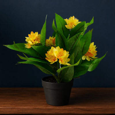 Plastic, Silk Freesia Arrangement in Pot