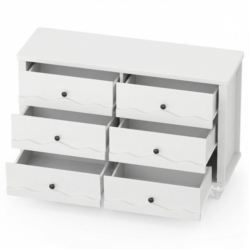 Commode 43,3 po avec tiroirs en bois Abson, Blanc
