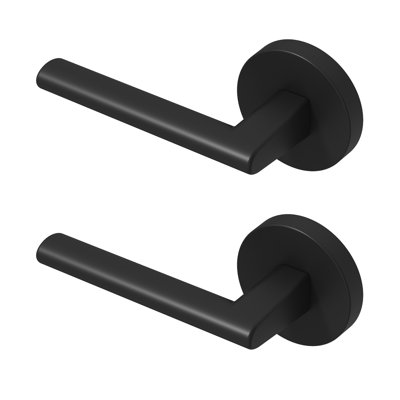 Levier de porte simple Brio de conception moderne dissimulée ne tournant pas (placard, garde-manger ou couloir) - Style minimaliste élégant en noir mat