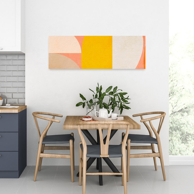 Art mural géométrique abstrait géométrique pastel, H 36 po x l 12 po