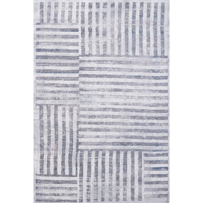 Tapis crème/gris Barrowman, Rectangle 5 pi 3 po x 7 pi 7 po