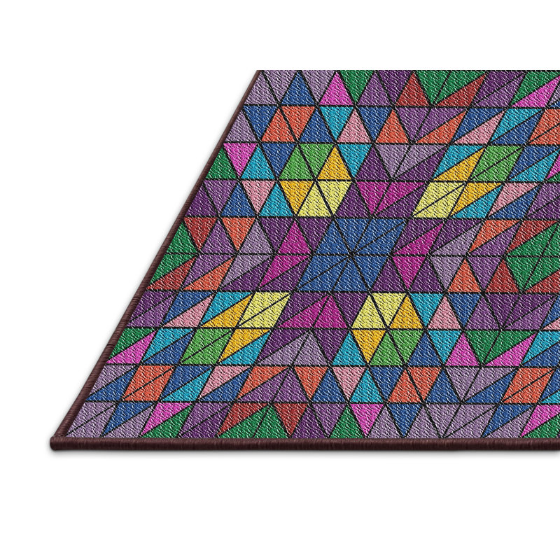Tapis mauve à motifs/mer verte, Rectangle 5 pi x 7 pi