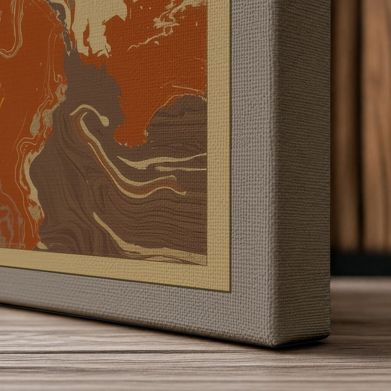 Earthen Flow Boho - Wrapped Canvas, 18x12 - 45.7 x 30.5 cm, Taupe Border