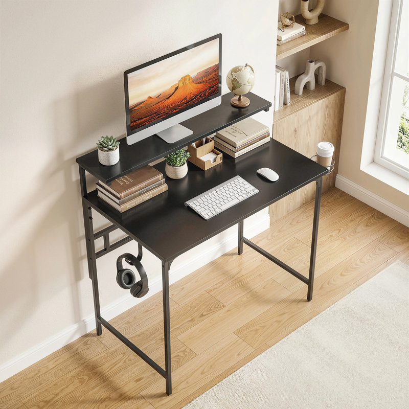 Metal Base Computer Desk, Black