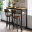 Table de bar, équipée de 2 tabourets de bar, avec dossier et cloison