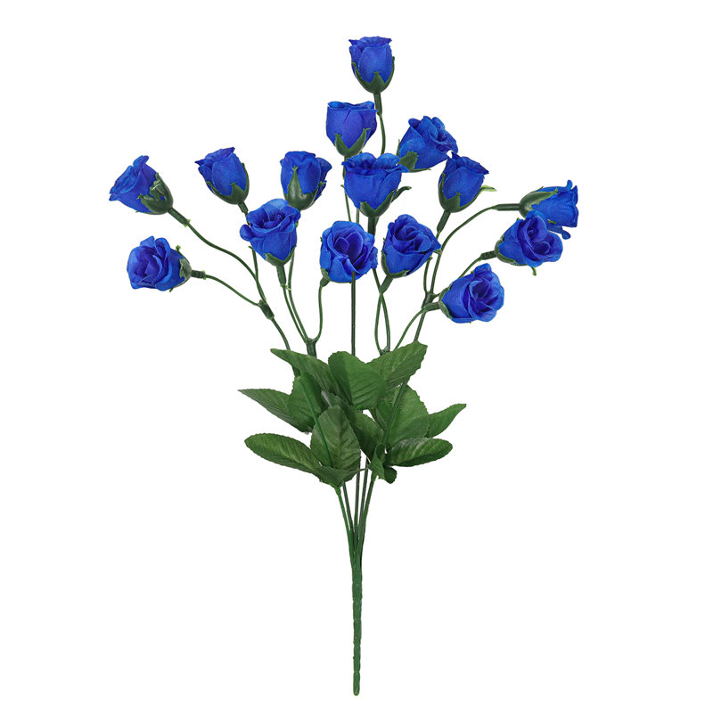 Bouquet de roses artificielles, Bleu royal
