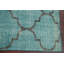 Tapis vert en laine noué à la main de conception unique 3 pi 6 po x 5 pi 9 po