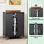 Armoire de rangement multimédia haute 35,8 po avec roulettes, meuble télé stéréo AV avec 4 tablettes et porte réglables en verre, structure en acier robuste pour le salon, assemblage facile