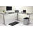 Skyline Electric Height Adjustable L-Shape Standing Desk for Office and Home, White Top with White Frame-751192726-751192713