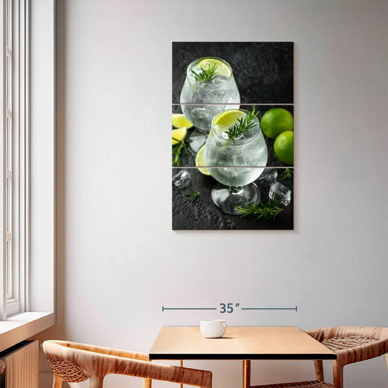 Yarlin gin et cocktails toniques, H 57 po x l 36 po