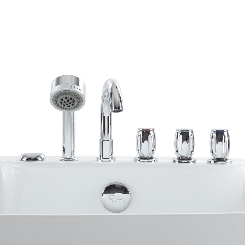 71'' x 33.8'' Whirlpool Plastic / Acrylic Bathtub with Faucet