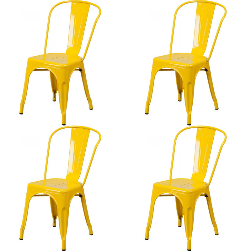 Chaise de patio empilable Hakana, Jaune