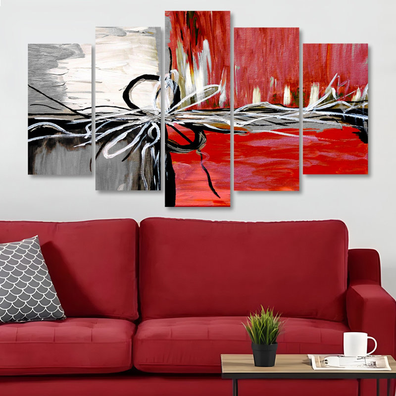 Superbe ensemble d'art mural décoratif en bois aggloméré 5 pièces, 39,4 x 23,6 pouces | 100% panneau de fibres à densité moyenne avec une épaisseur de 0,1 pouce, impression numérique UV | Parfait pour le salon, la chambre à coucher et le bureau, avec un design élégant et accrocheur
