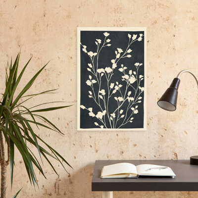«Elegant Dark Botanicals Delicate Elegant Minimalist Nature Flower», art mural