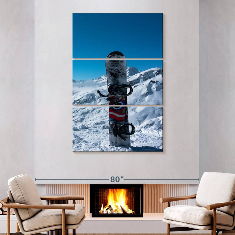 Sirci Snowboard dans la neige, H 74 po x l 48 po