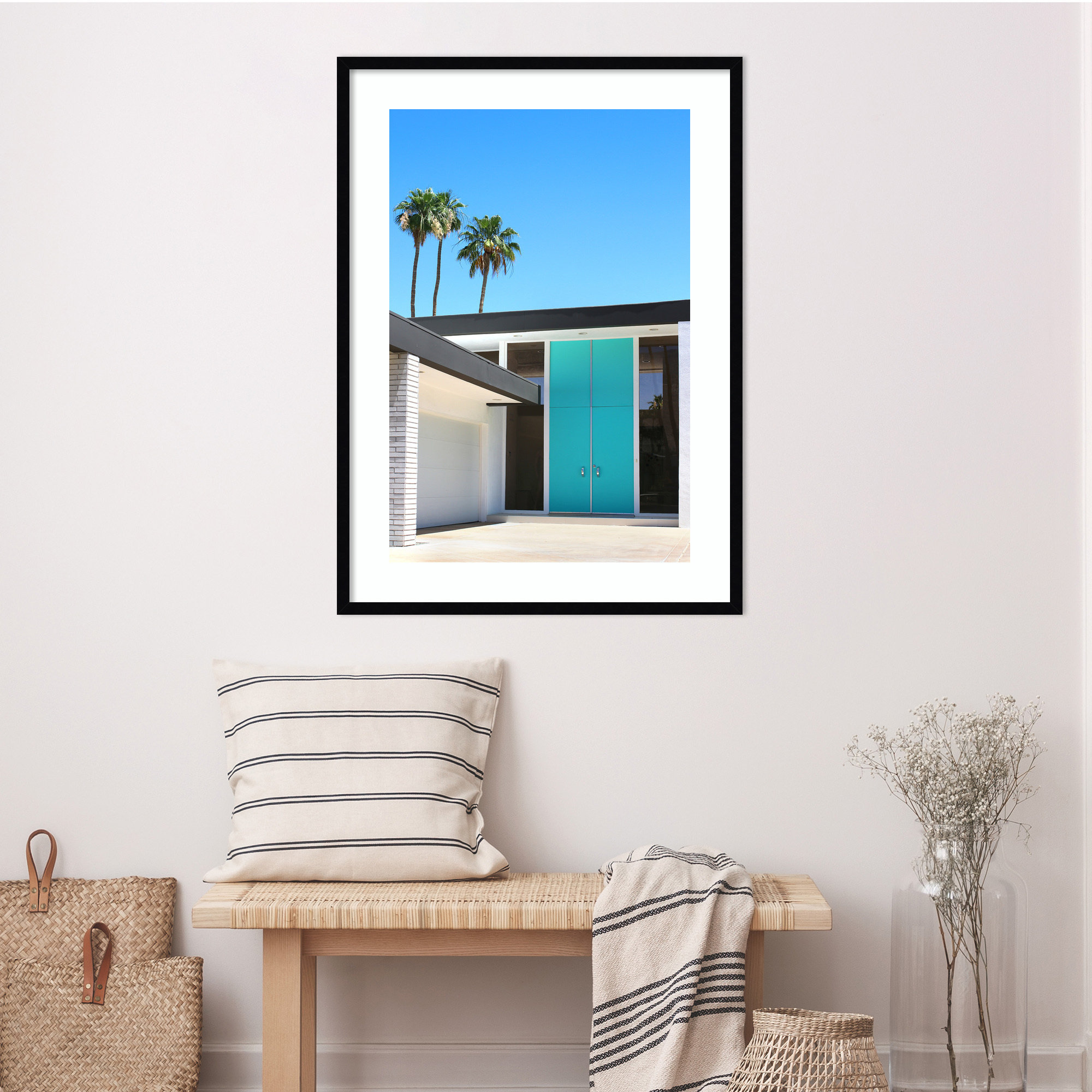 Palm Springs King by Rachel Dowd, Noir Black Framed, 40.38" H x 29.38" W x 0.875" D