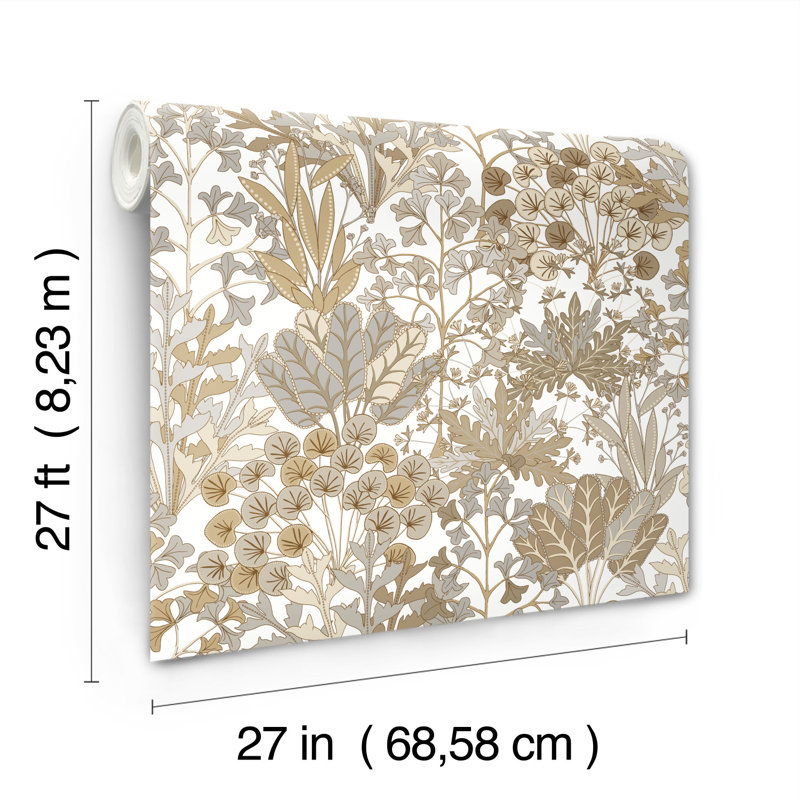 Floral Wallpaper Roll, Neutral