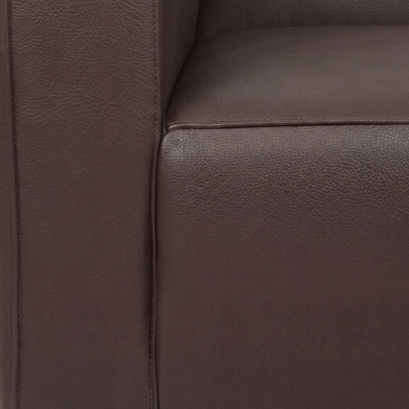 Suheil 39" W Club Chair, Dark Brown Faux Leather