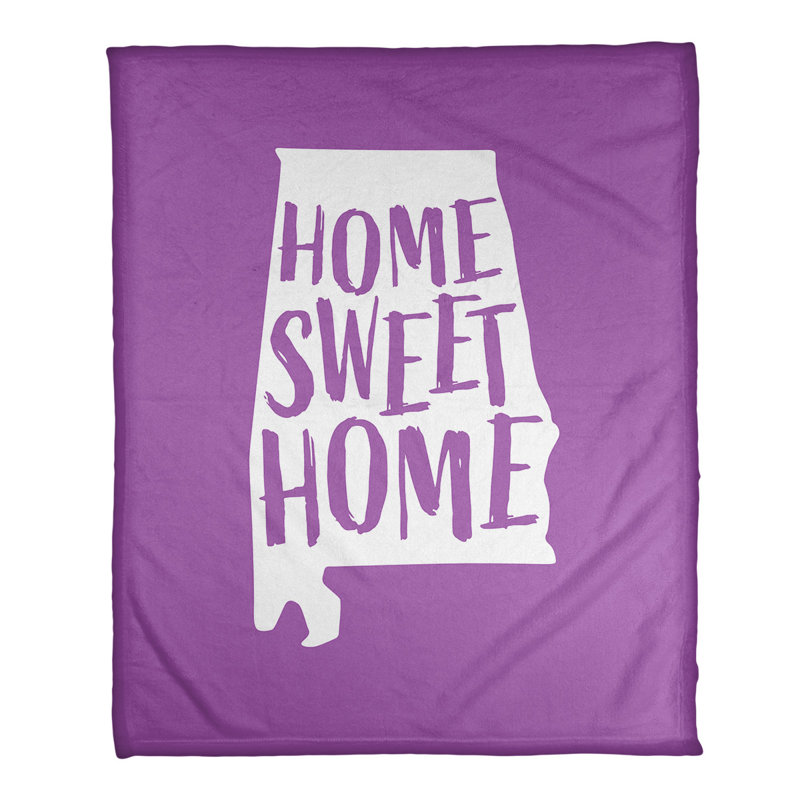 Jeté polaire à la maison alabama, l 62,5 po x L 82,5 po, Violet