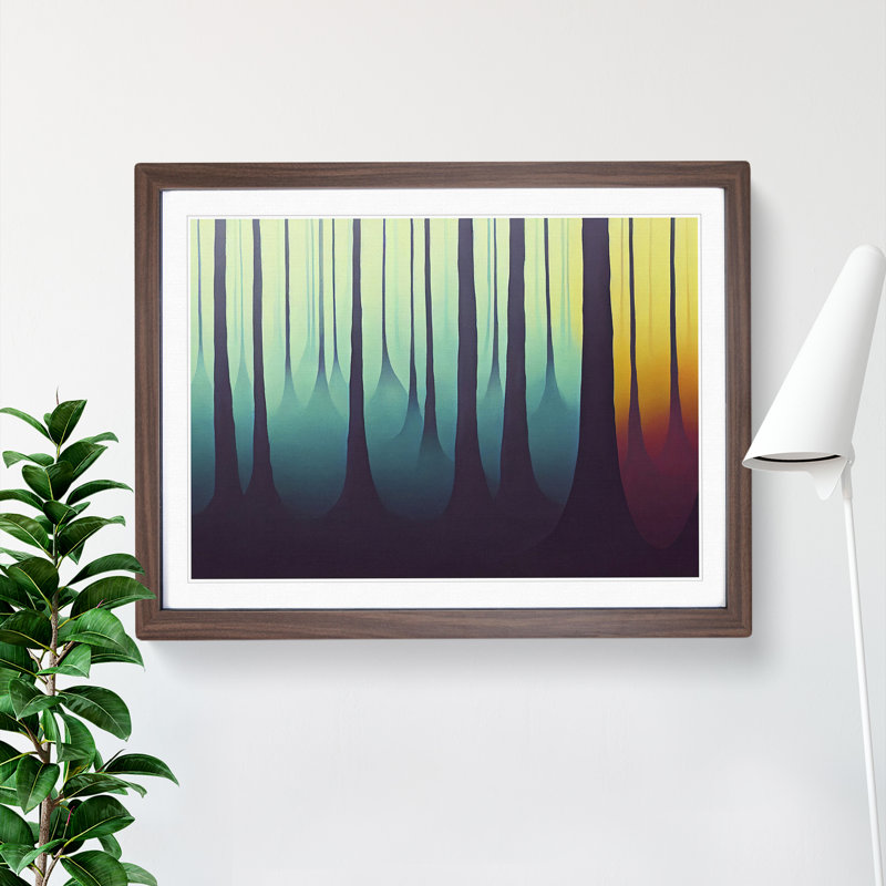 Colourful Forest Vol.1 1 Piece Single Picture Frame Wall Art, 34cm H x 46cm W x 2cm D, Walnut Framed