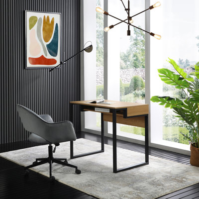 Writing Desk with Front and Back Open Storage