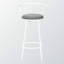 Rick 2-Piece Grey Fabric Upholstered Swivel Barstool White Metal Leg, 36.71"H x 21.85" W x 19.61" D