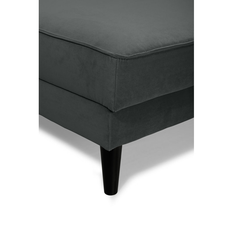 Koehl 4 Seater Ecksofa, 100 % polyester anthracite, Wenge, Left Hand Facing
