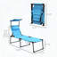 Chaise longue pliante avec dossier réglable et parasol, ensemble de 2