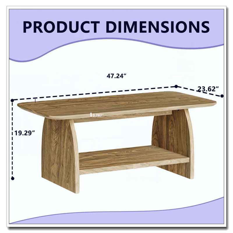 Table basse 47 pouces, Bois-1