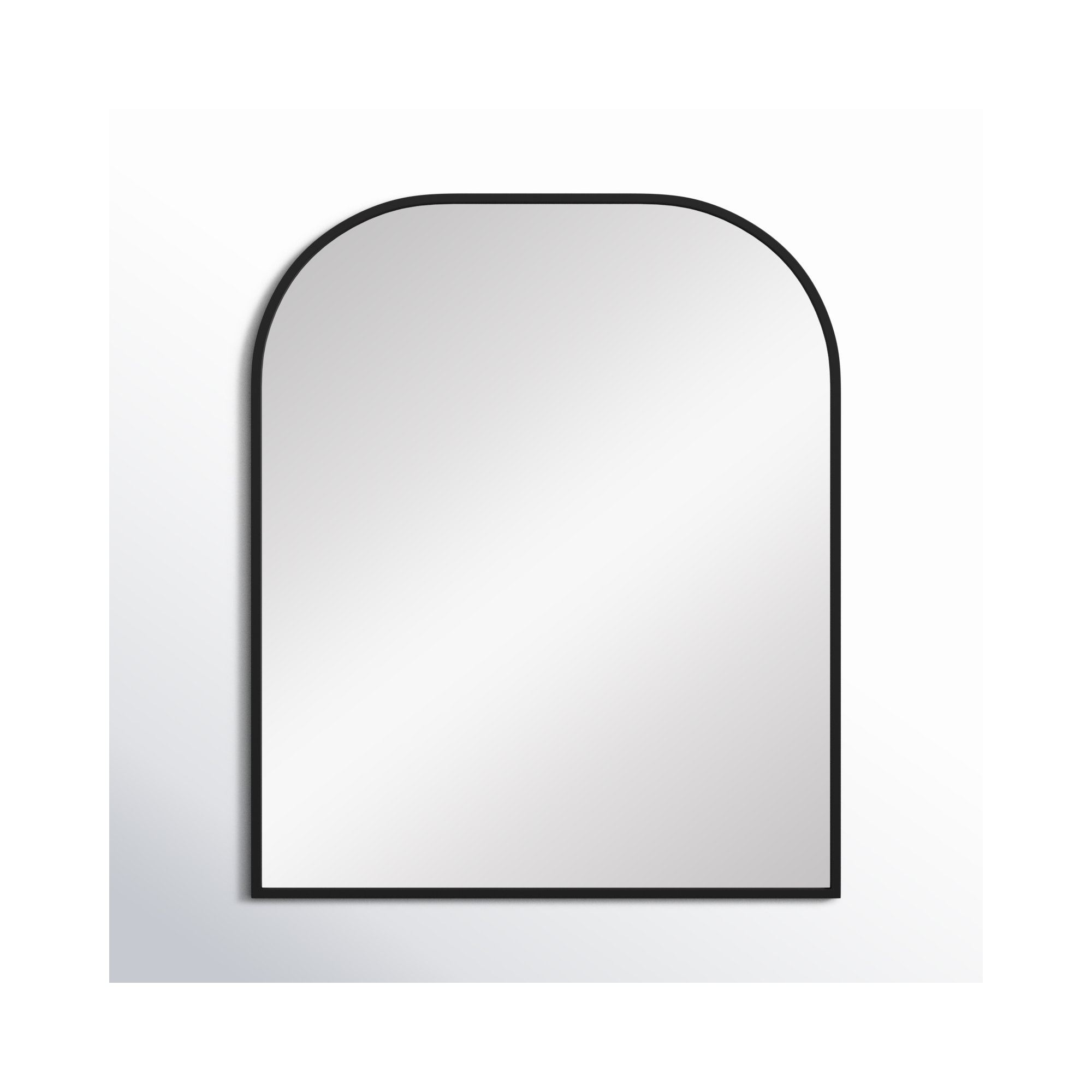 Sabine Metal Wide Arch Wall Mirror, 42" x 36", Black