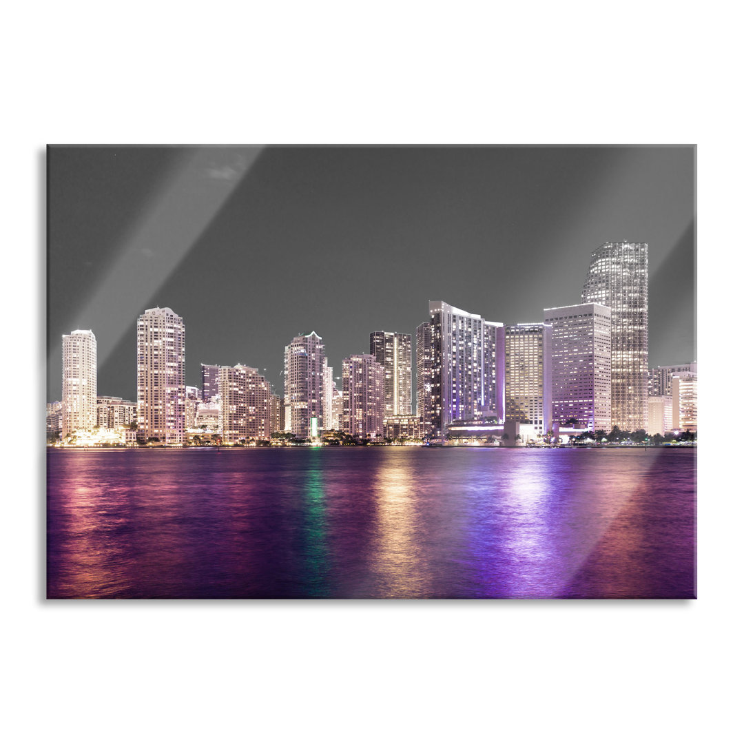 Glasbild Skyline von Miami Florida