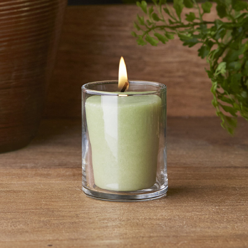 Eucalyptus Menthol Scented Beeswax Votive Candle in Glass Holder