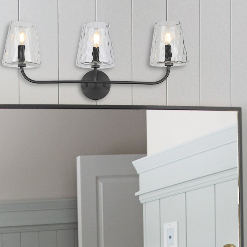 Éclairage pour meuble-lavabo à 3 lumières Arvell, Noir mat