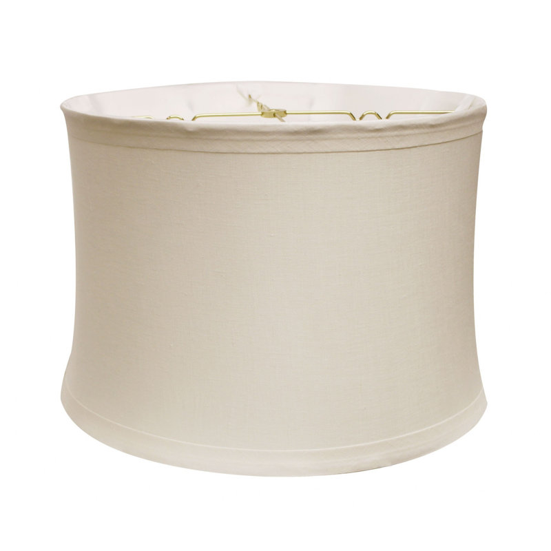 Abat-jour tambour en lin, Neige, H 11 po x l 15 po x P 15 po