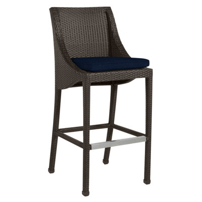 Tabouret de bar extérieur en résine tressée Athena
