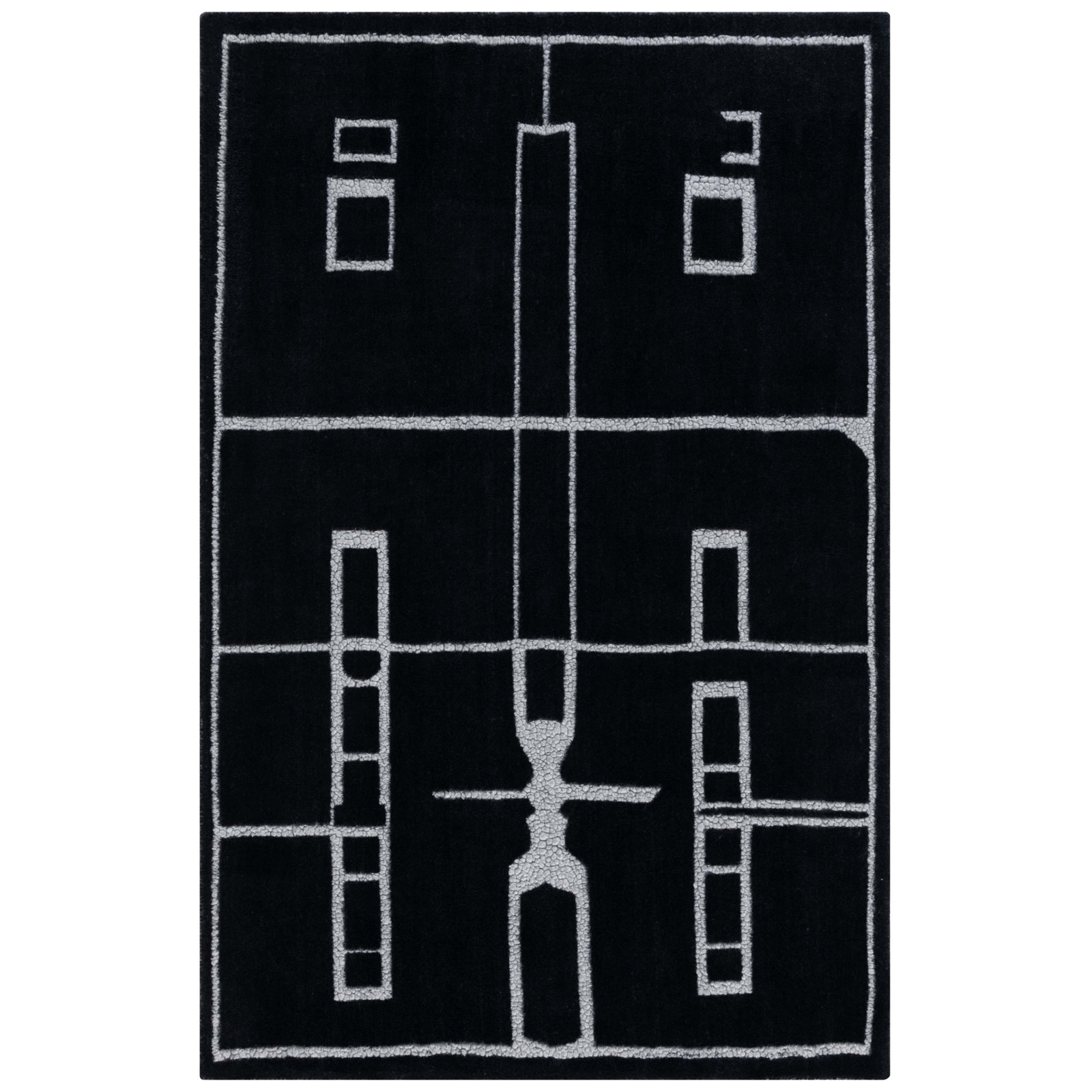 Murcia Hand-Woven Abstract Wool Rug, Rectangle 6' x 9'