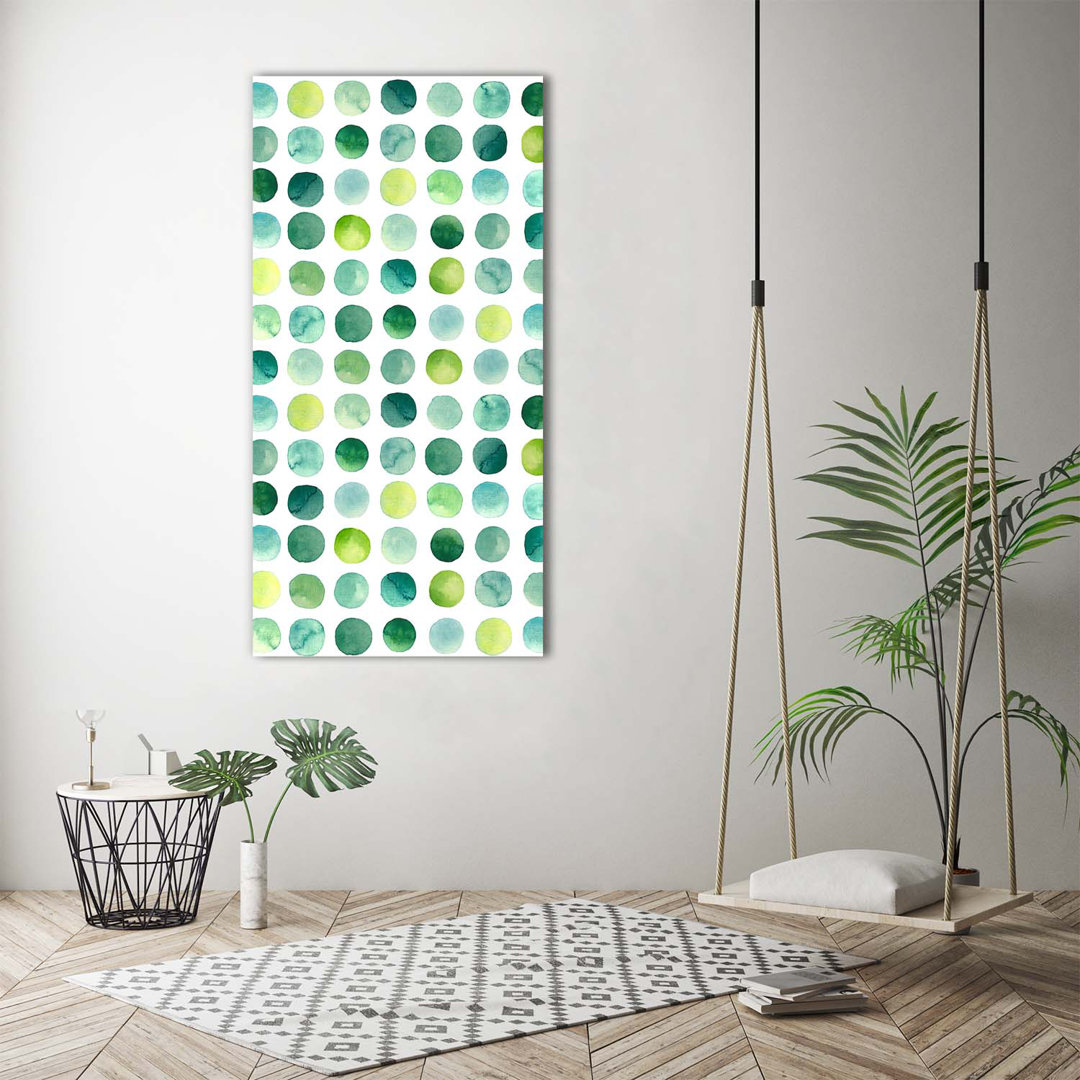 Green Dots - Wrapped Canvas Print