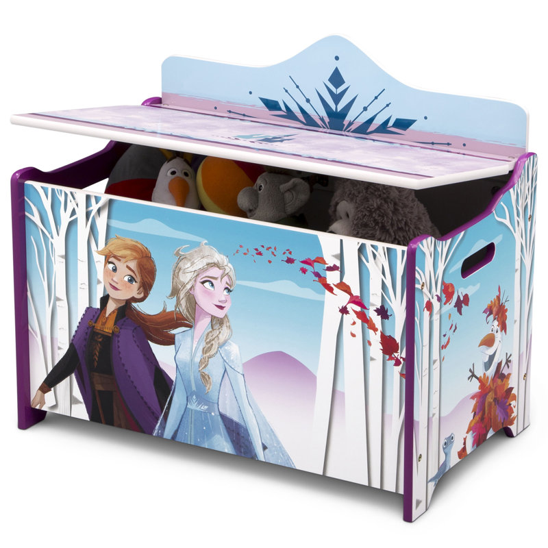 Disney Frozen II Deluxe Wooden Toy Box with Colorful Graphics