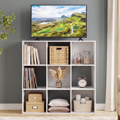9-Cube Bookcase, Decorative Storage Shelf